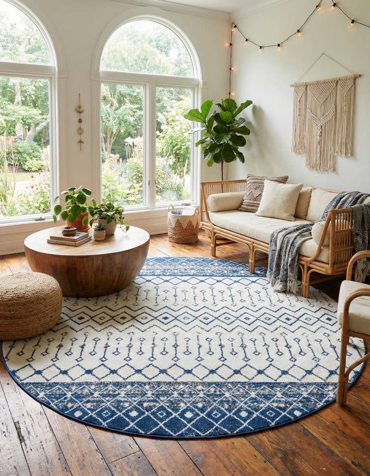 Detail image of 10' x 10' Moroccan Trellis Round Rug