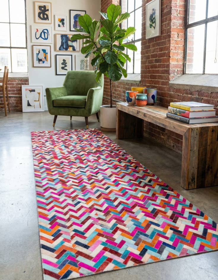 Detail image of 4' 1 x 8' 3 Cowhide Rug