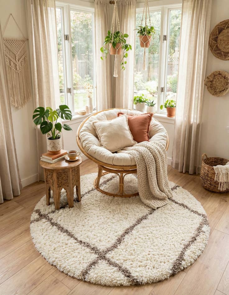 Detail image of 5' x 5' Infinity Shag Round Rug