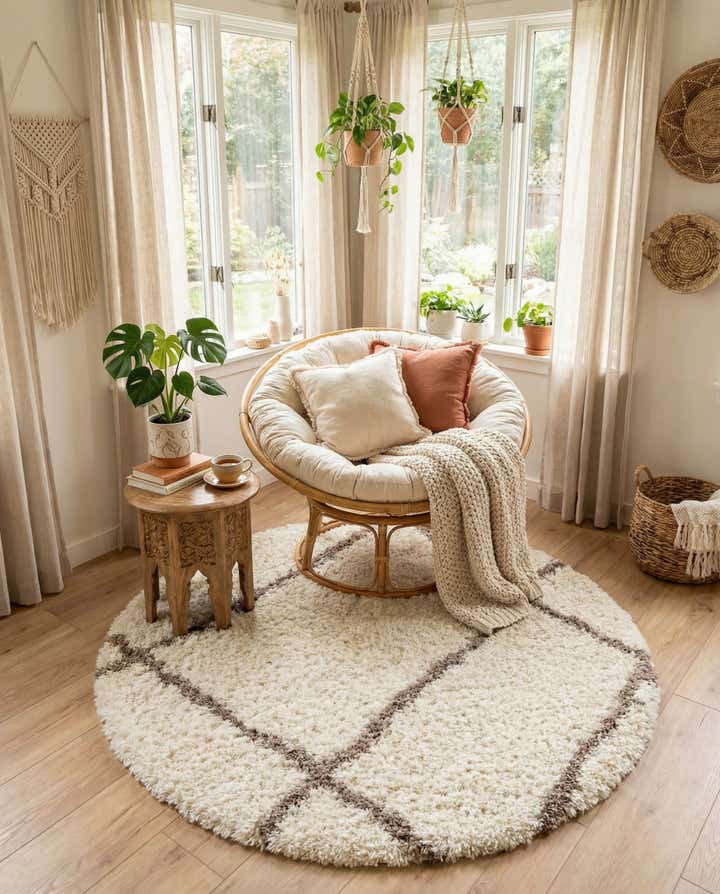 5' x 5' Infinity Shag Round Rug