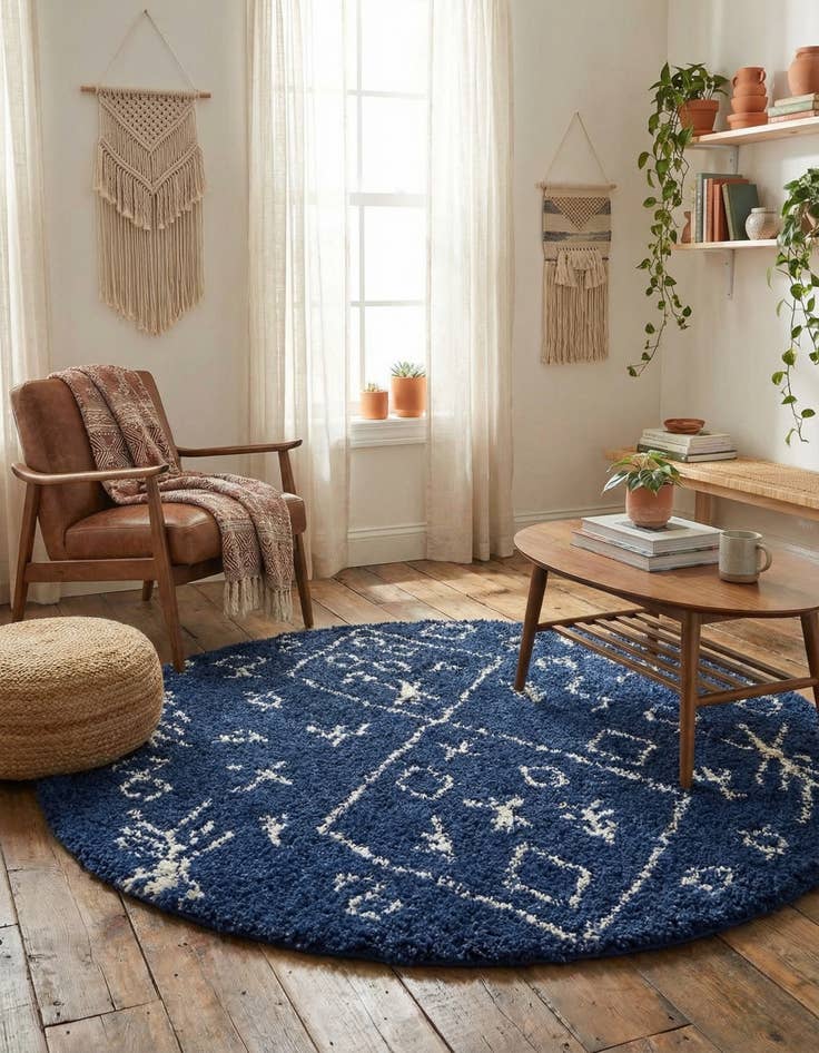 Detail image of 5' x 5' Marrakesh Shag Round Rug