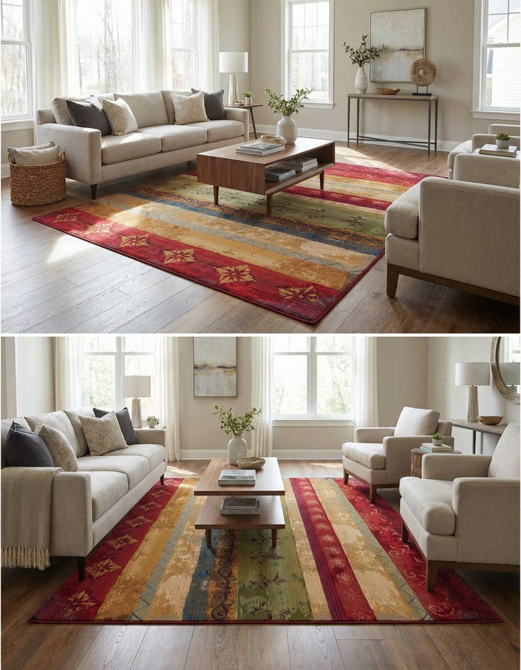 Detail image of 7' 10 x 7' 10 Washable Modern Indoor / Outdoor Square Rug