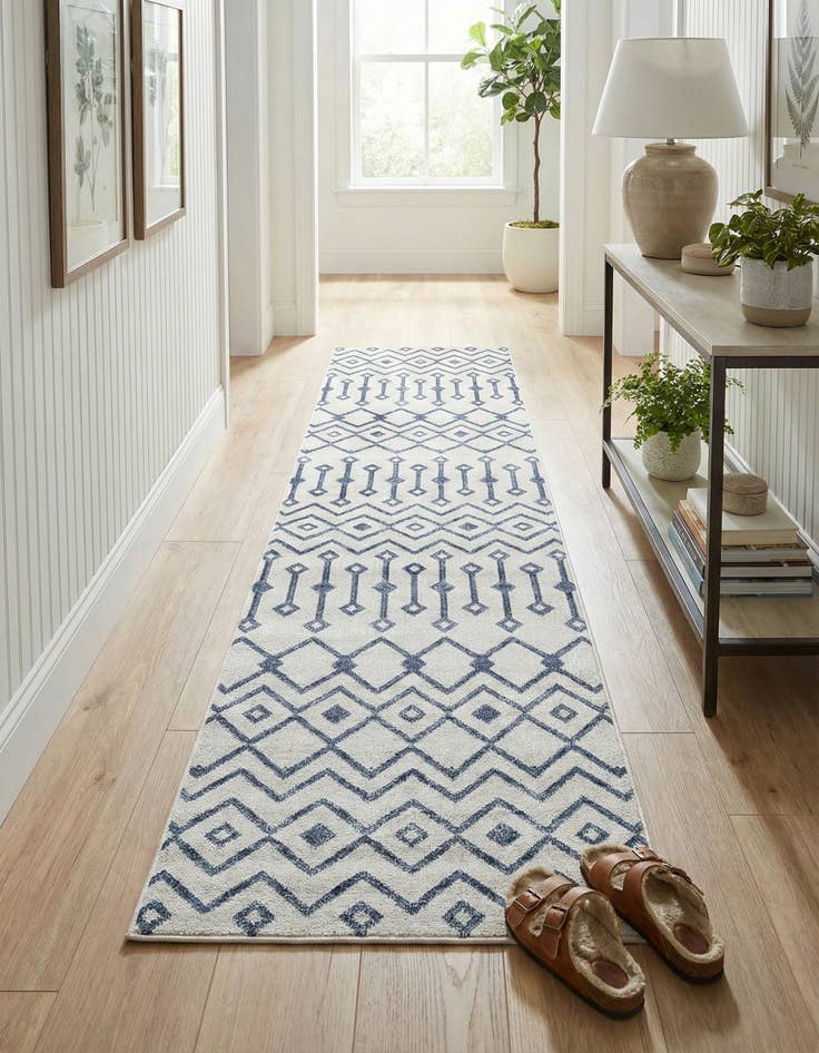 Detail image of 2' 7 x 13' Bohemian Trellis Runner Rug