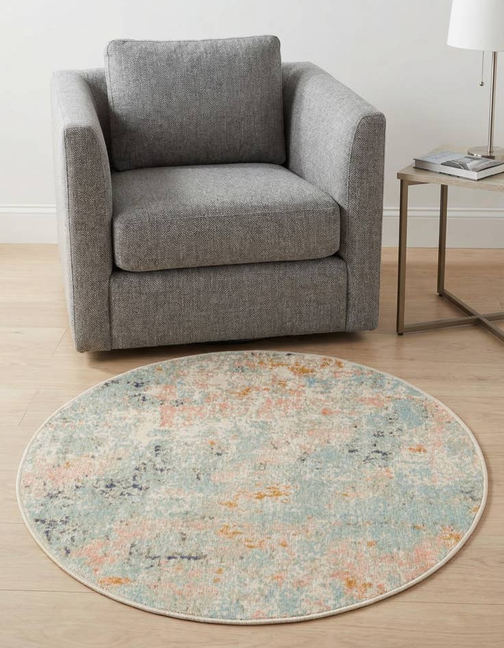 Detail image of 3' 3 x 3' 3 Lotus Round Rug