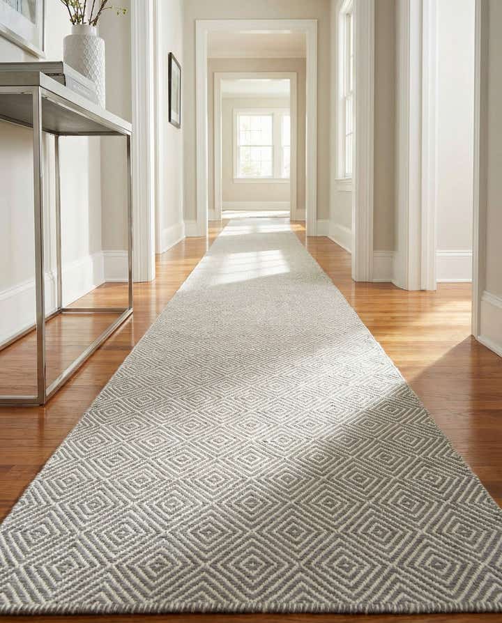 2' 7 x 14' 1 Hand Woven Geo Trellis Flatweave Runner Rug