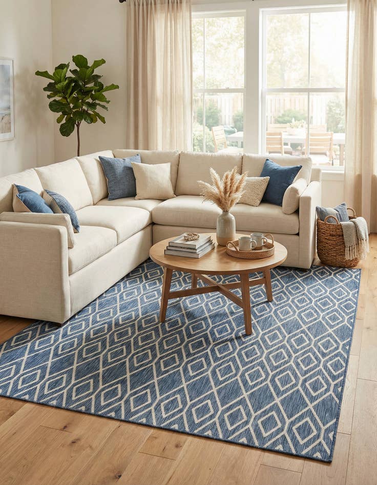 Detail image of 7' 10 x 10' Washable Jill Zarin Turks and Caicos Indoor / Outdoor Rug