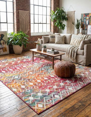 10' x 10' Moroccan Trellis Square Rug