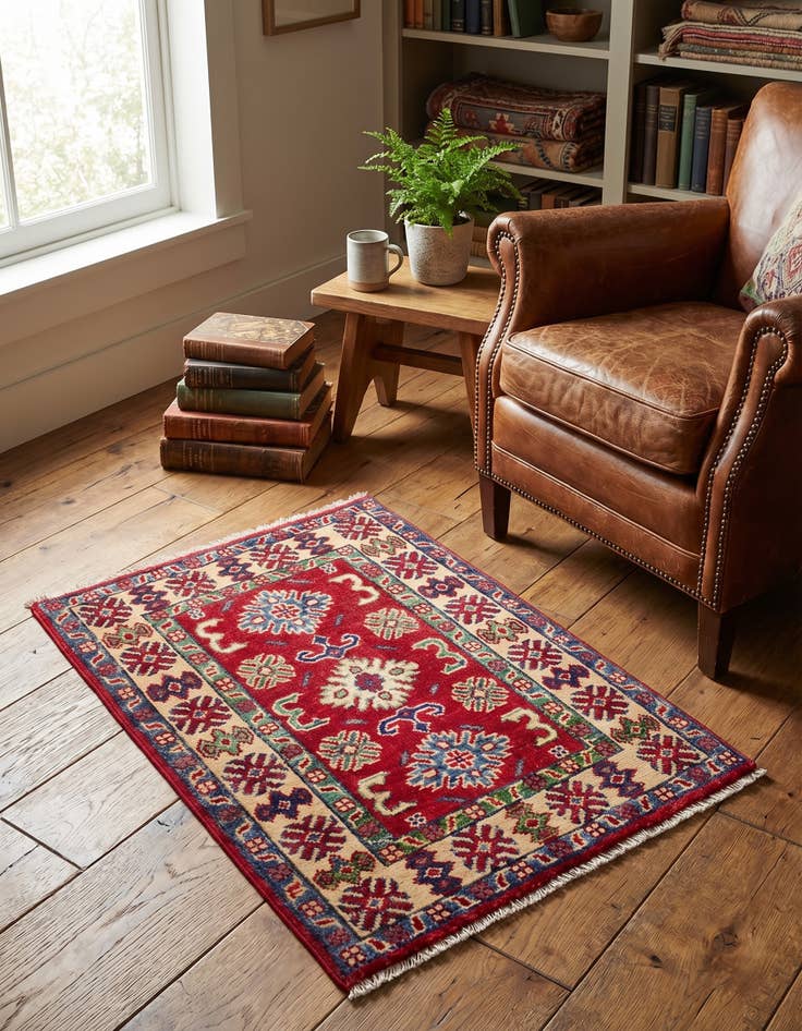 Detail image of 2' x 2' 11 Hand Knotted Kazak Rug