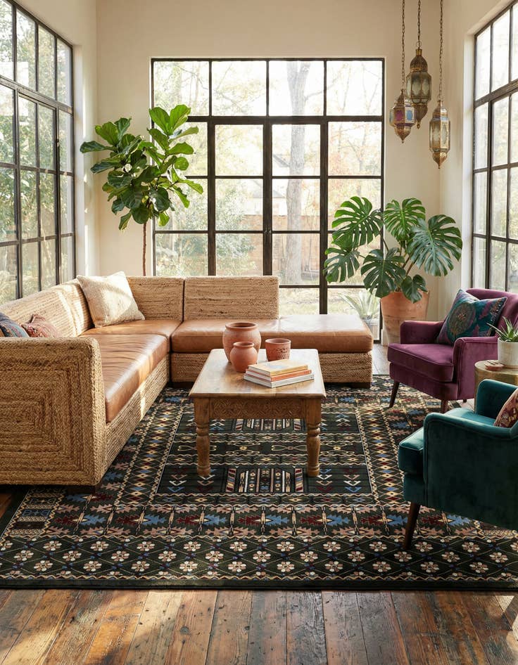 Detail image of 10' x 10' Bokhara Square Rug