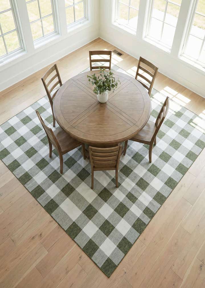 10' x 10' Easy-Clean Checkered Indoor / Outdoor Square Rug