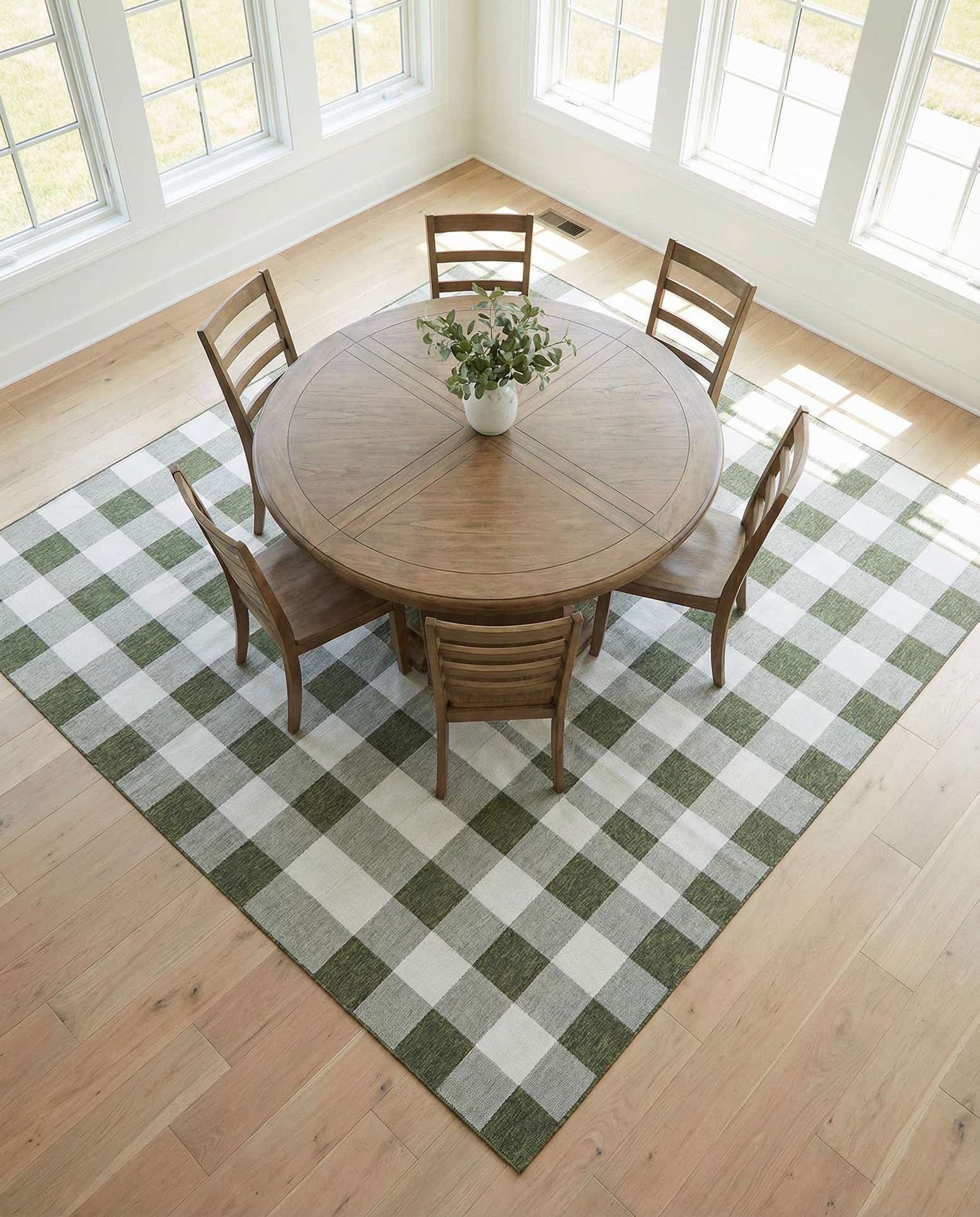 10' x 10' Easy-Clean Checkered Indoor / Outdoor Square Rug