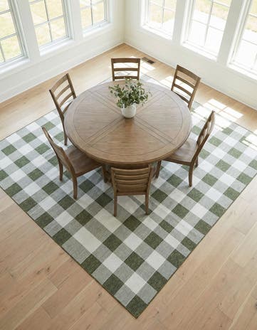 10' x 10' Easy-Clean Checkered Indoor / Outdoor Square Rug