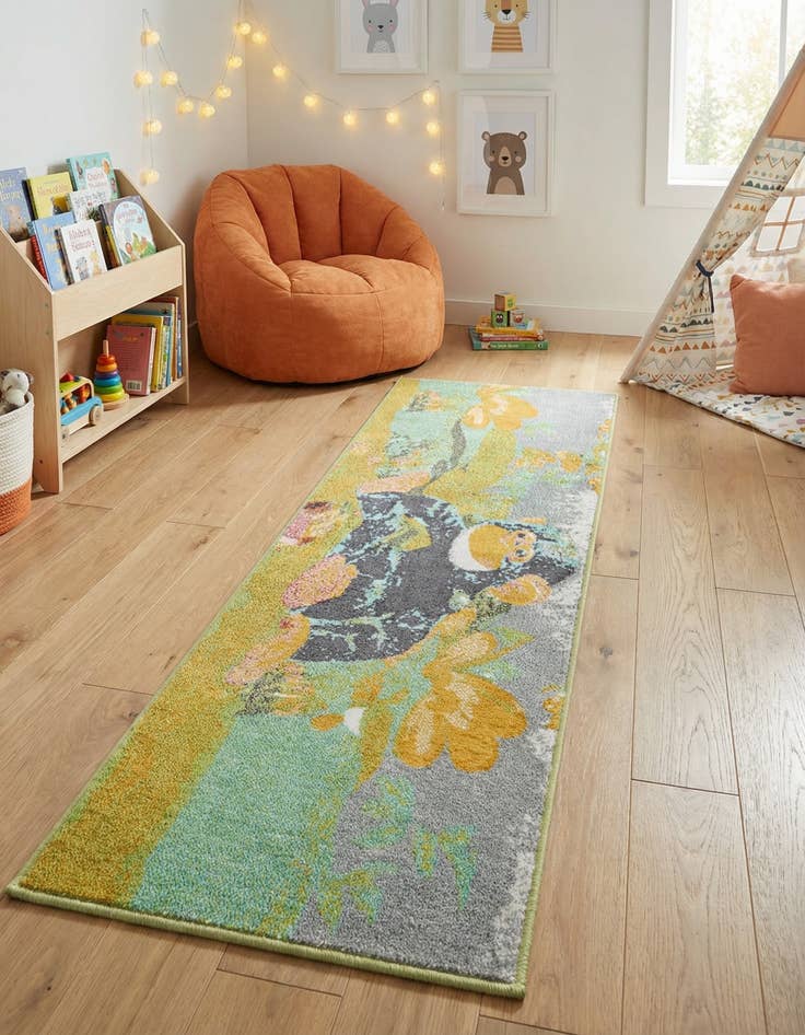Detail image of 2' 2 x 6' 1 Gorilla Whimsy Kids Runner Rug