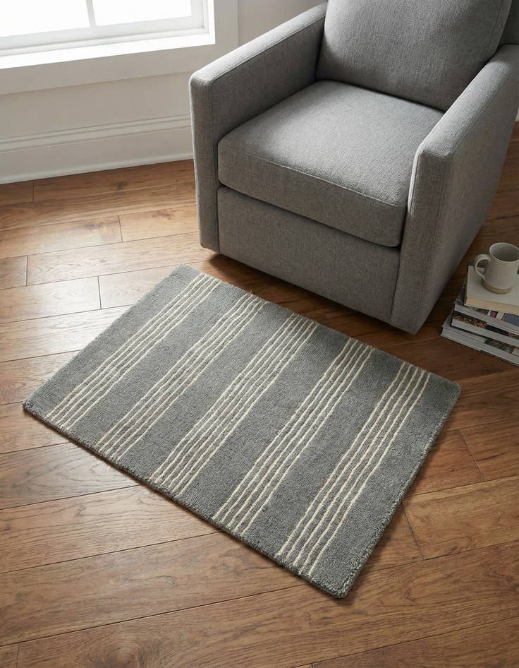 Detail image of 2' 2 x 3' 1 Jill Zarin Striped Wool Rug