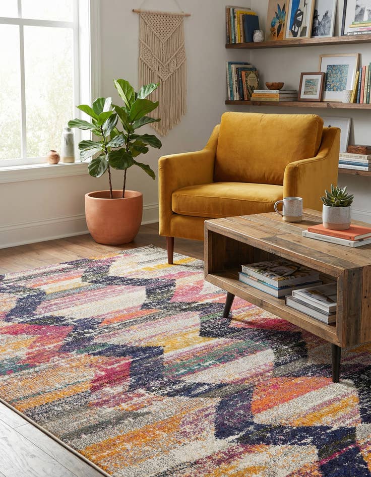 Detail image of 4' x 6'  Washable Vivid Rug