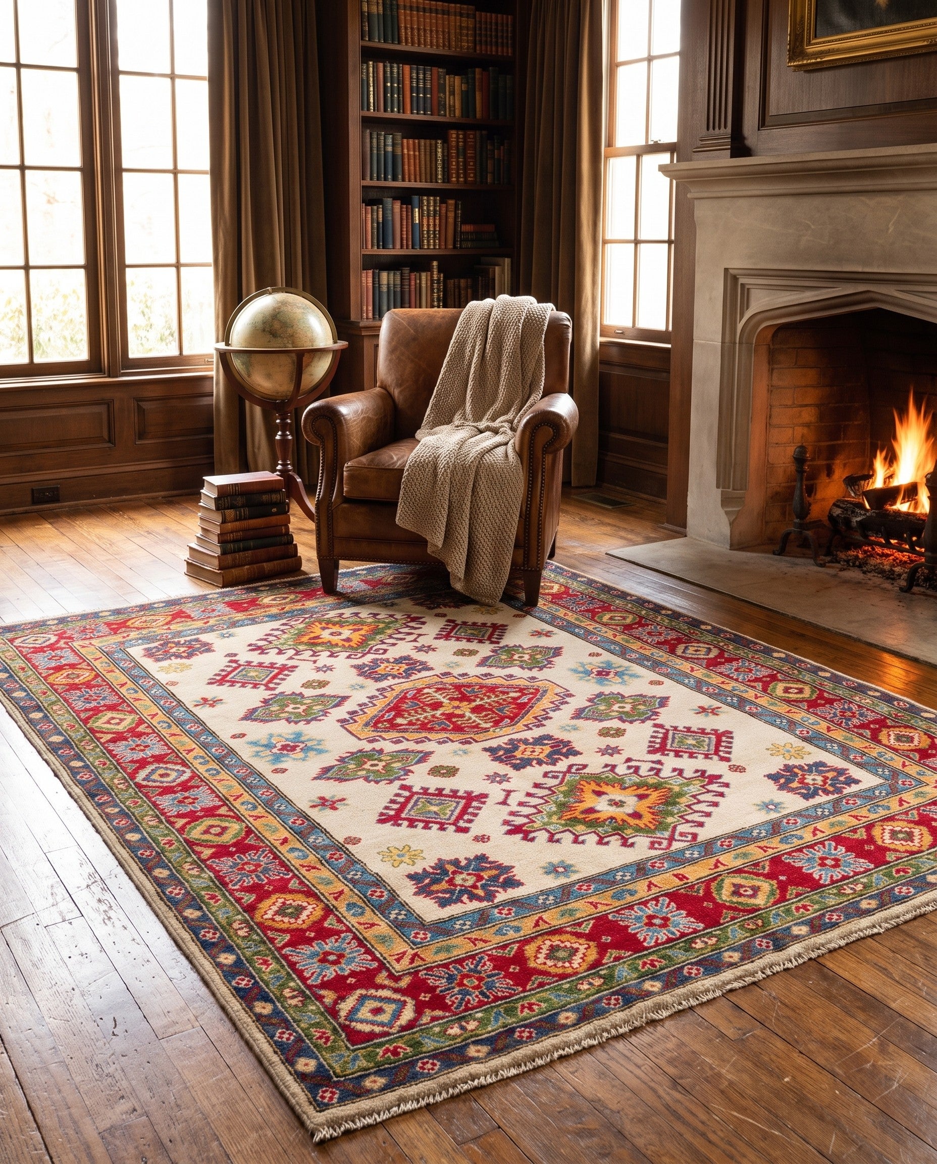 Detail image 3 of 10: 5' 2 x 6' 3 Hand Knotted Kazak Rug