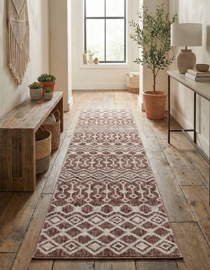Detail image of 2' x 8' Eco Trellis Runner Rug