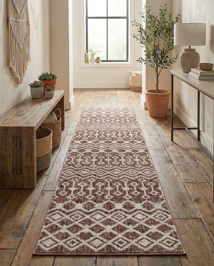 Detail image of 2' x 8' Eco Trellis Runner Rug