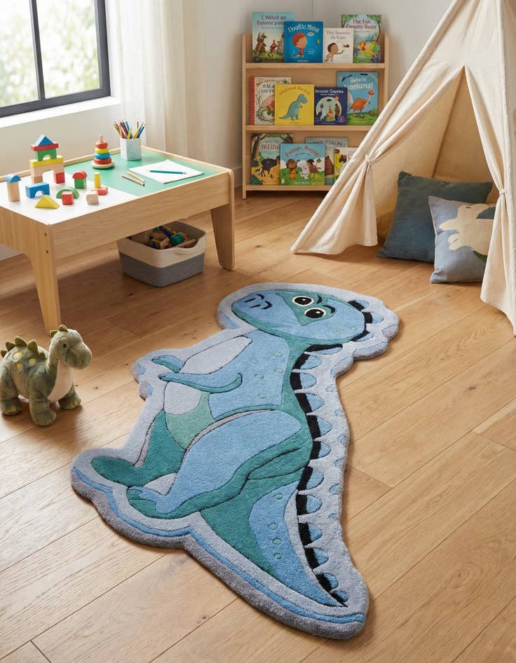 Detail image of 5' 1 x 5' 1 Playtime Kids Wool Freeform Rug