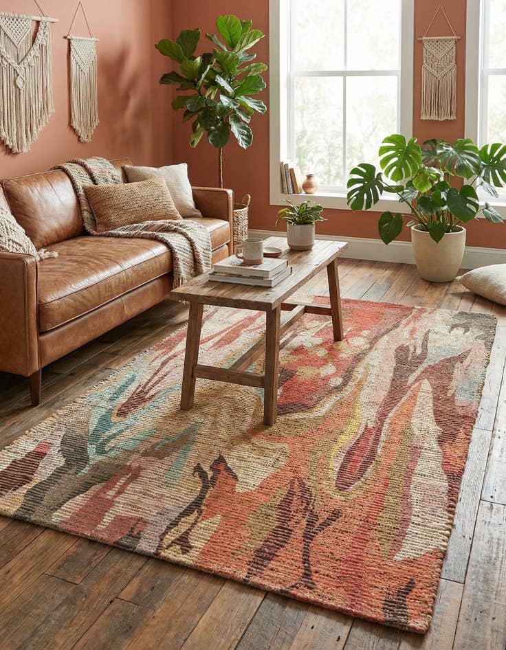 Detail image of 4' 1 x 6' 1 Chenille Jute Rug