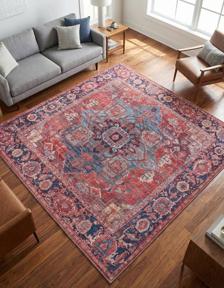 Detail image of 7' 3 x 7' 3 Washable Maahru Square Rug