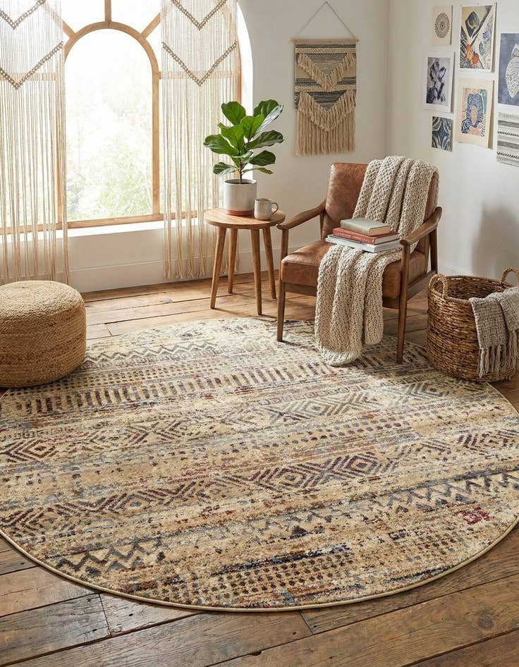 Detail image of 5' 3 x 5' 3 Saturn Round Rug