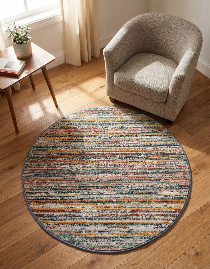 Detail image of 3' 3 x 3' 3 Gemstone Round Rug