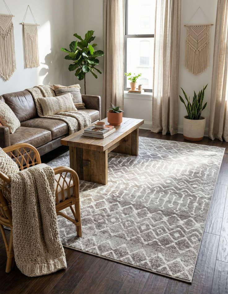 Detail image of  6' x 9' Bohemian Trellis Rug