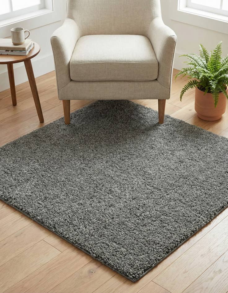 Detail image of 4' x 4' Solid Frieze Square Rug