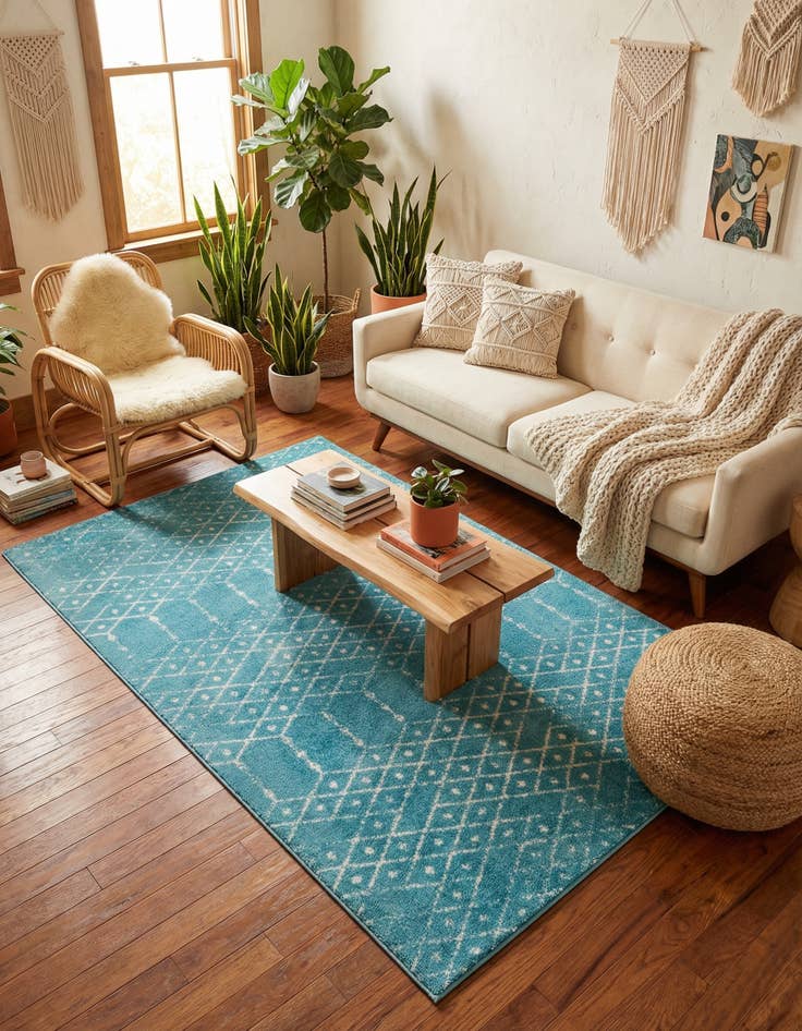 Detail image of 5' 3 x 8' Paxon Trellis Rug