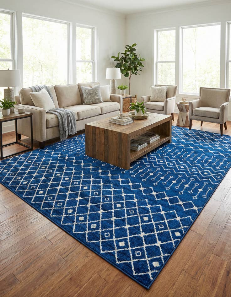 Detail image of 10' x 13' Moroccan Trellis Rug