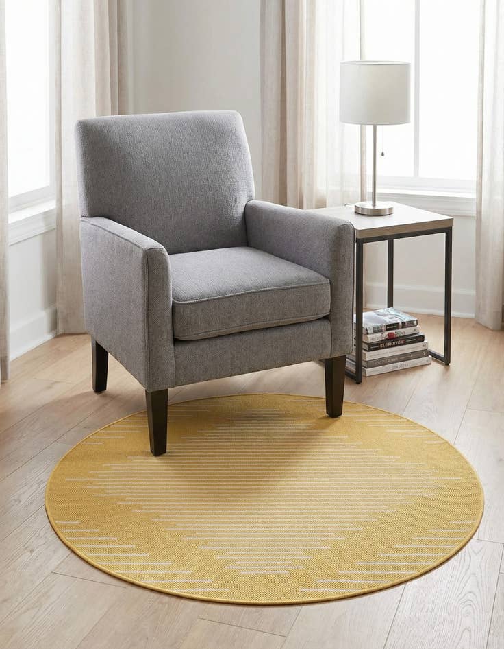 Detail image of 3' x 3' Washable Modern Indoor / Outdoor Round Rug