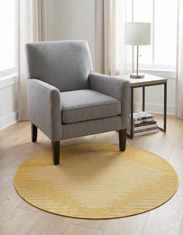 3' x 3' Easy-Clean Modern Indoor / Outdoor Round Rug