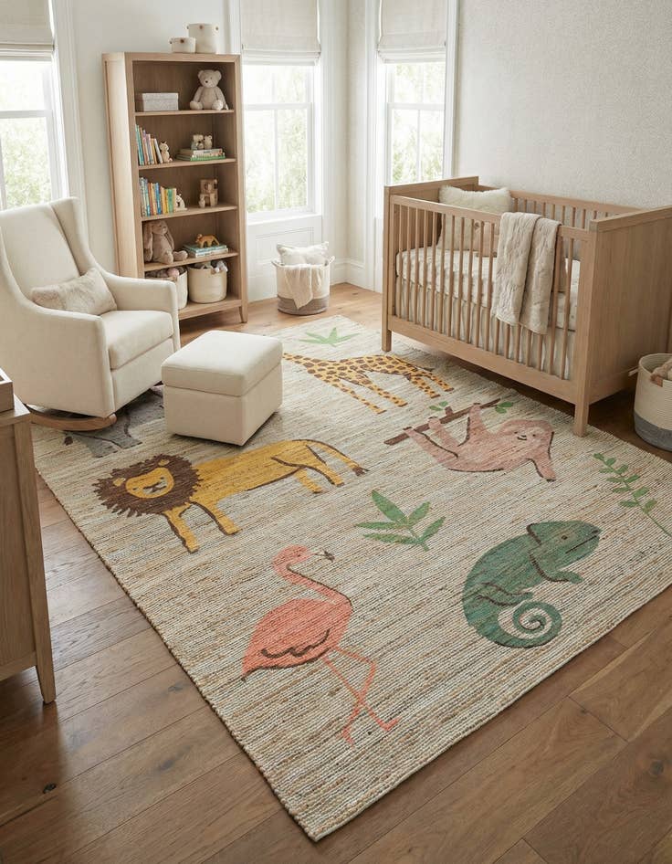 Detail image of  7' 10 x 10'  Hand Woven Chenille Jute Rug