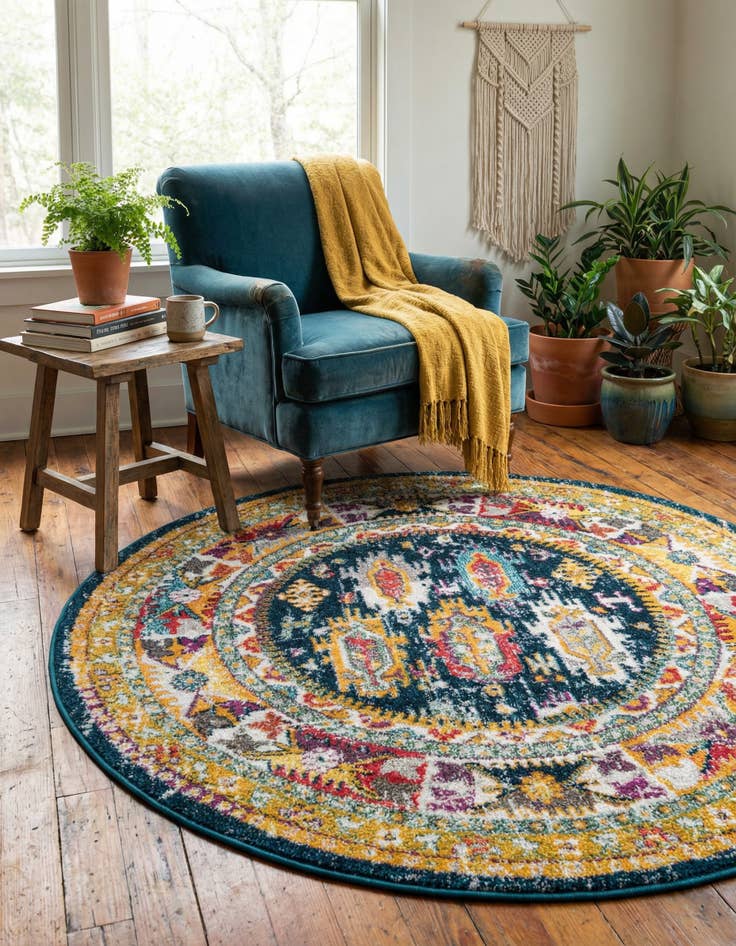 Detail image of 5' 3 x 5' 3 Carrington Round Rug