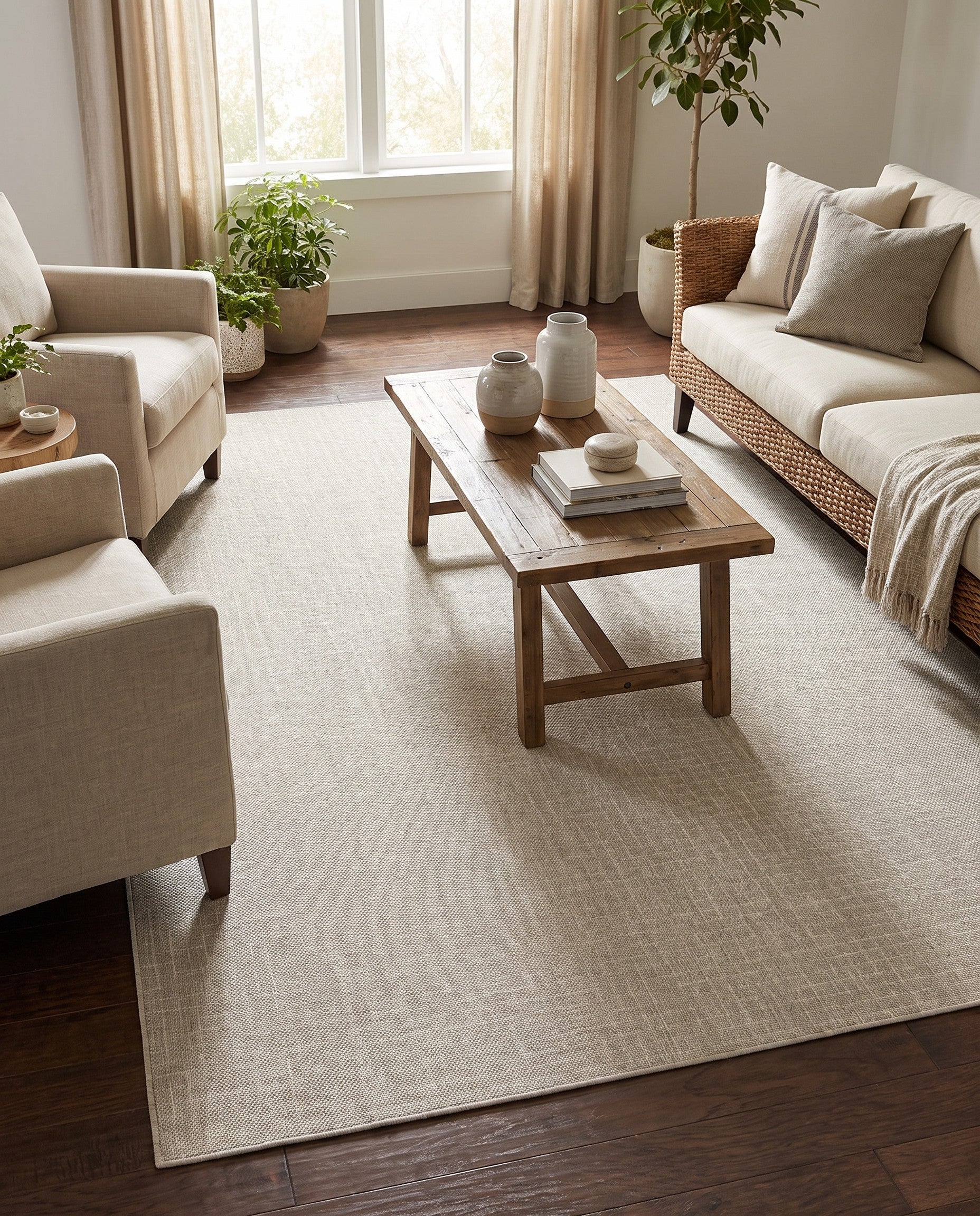 6' x 9' Easy-Clean Checkered Indoor / Outdoor Rug