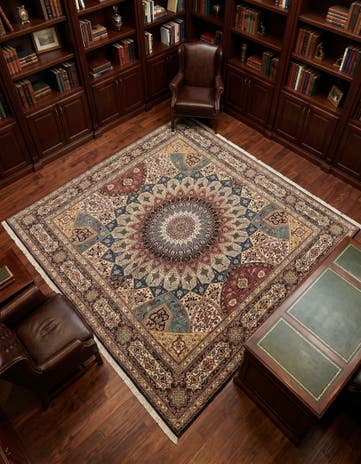 6' 8 x 8' 5 Hand Knotted Tabriz Persian Square Rug