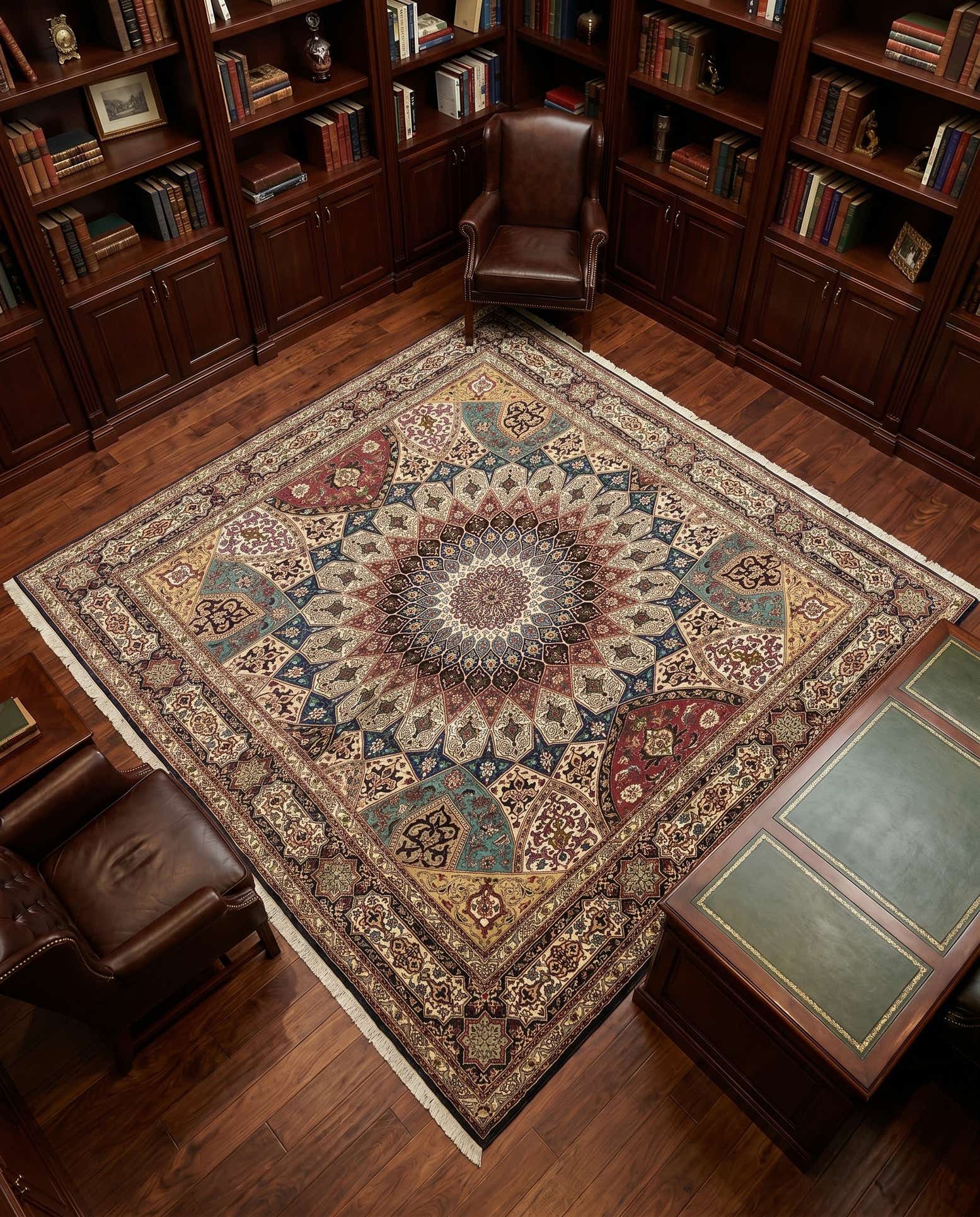 6' 8 x 8' 5 Hand Knotted Tabriz Persian Square Rug