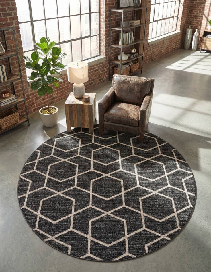 Detail image of 7' x 7' Eco Trellis Round Rug