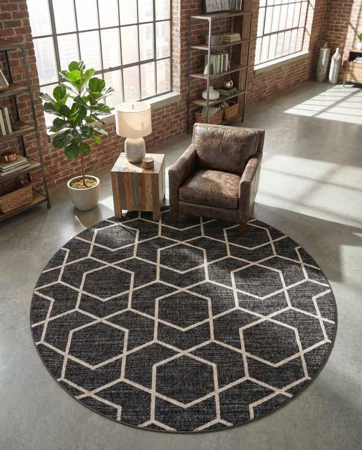7' x 7' Eco Trellis Round Rug