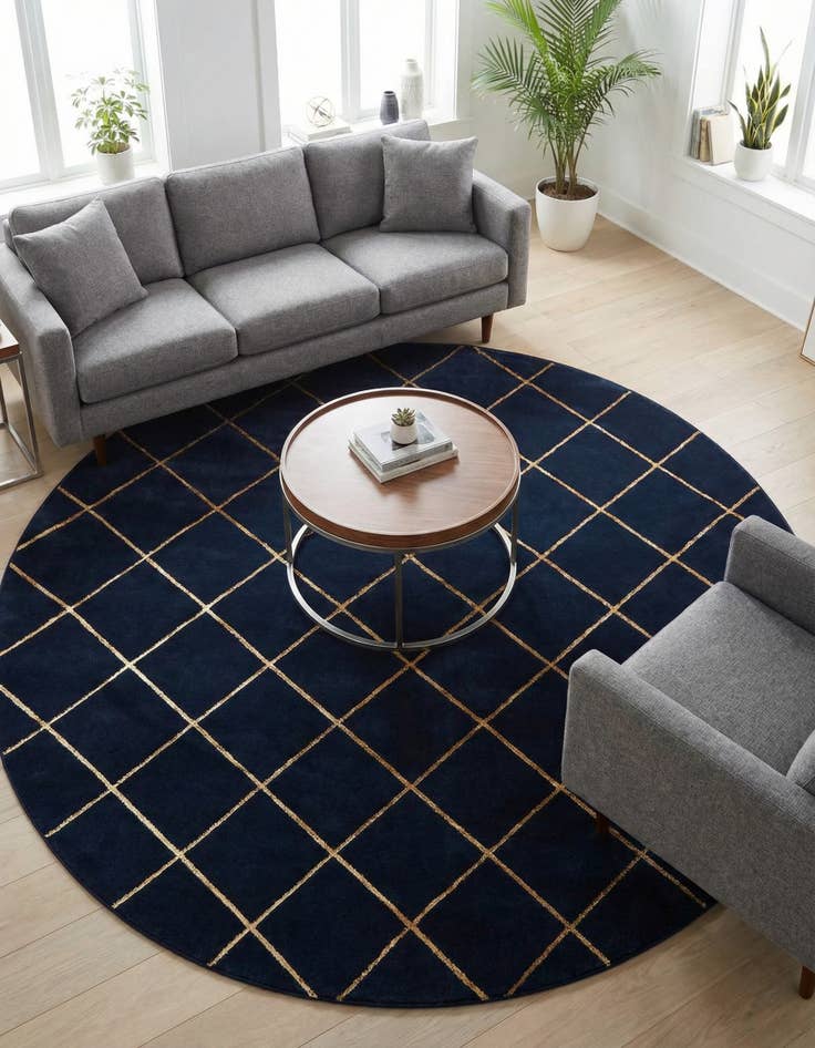 Detail image of 7' 10 x 7' 10 Vogue Geo Round Rug