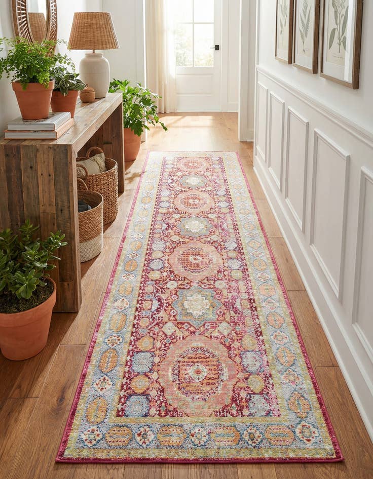 Detail image of 2' 7 x 9' 10 Aqua Runner Rug