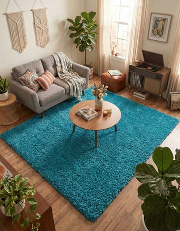 7' 10 x 7' 10 Solid Shag Square Rug