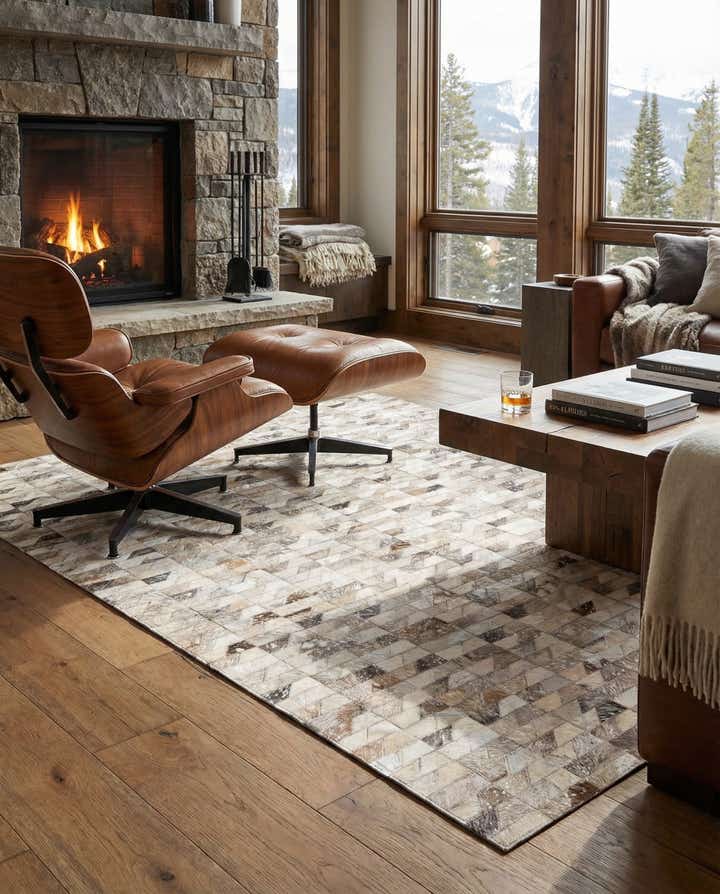 4' 8 x 6' 7 Cowhide Rug