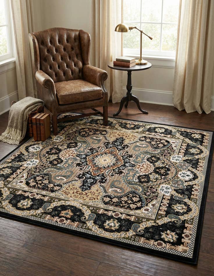 Detail image of 6' 1 x 6' 1 Nain Design Square Rug