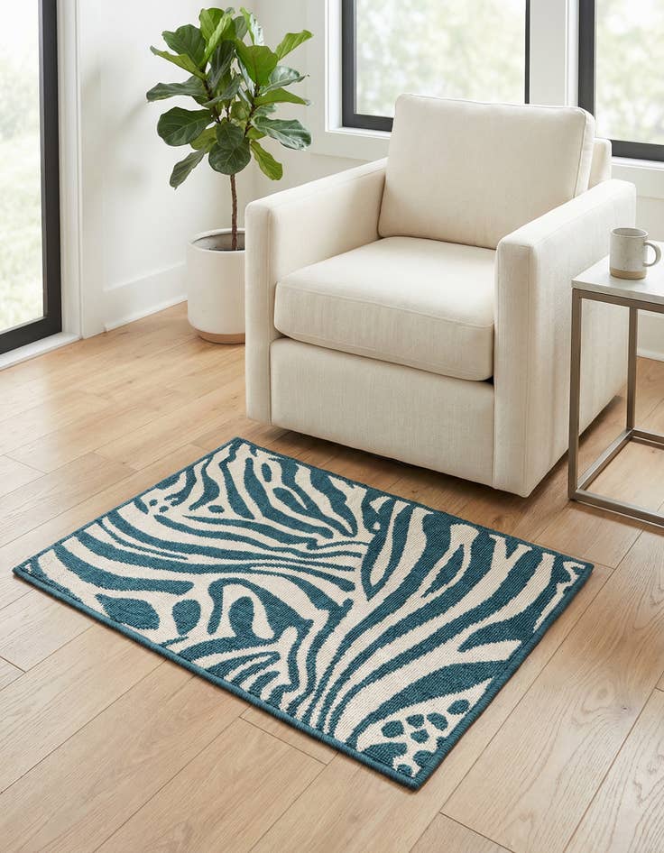 Detail image of 2' x 3' Washable Safari Indoor / Outdoor Rug