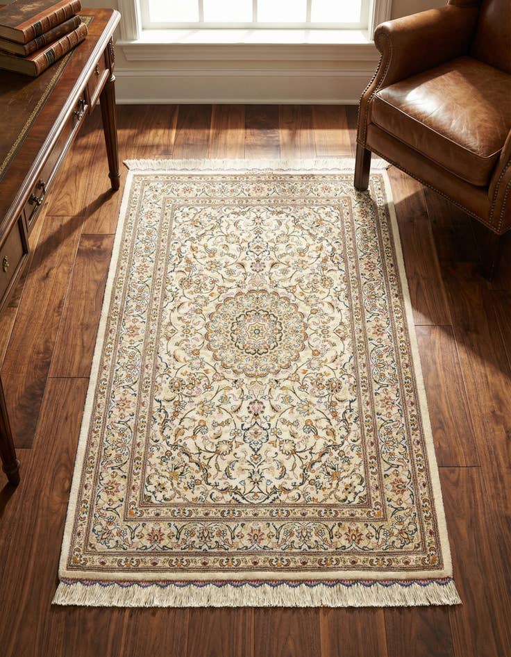 Detail image of 2' 6 x 3' 11 Ghom Silk Rug