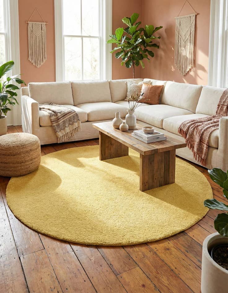 Detail image of 8' x 8' Solid Frieze Round Rug