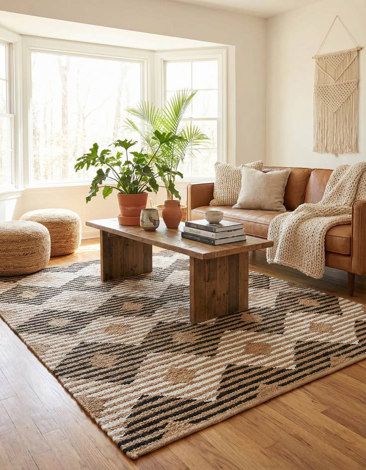 Detail image of 7' 10 x 10' Hand Woven Chindi Jute Rug