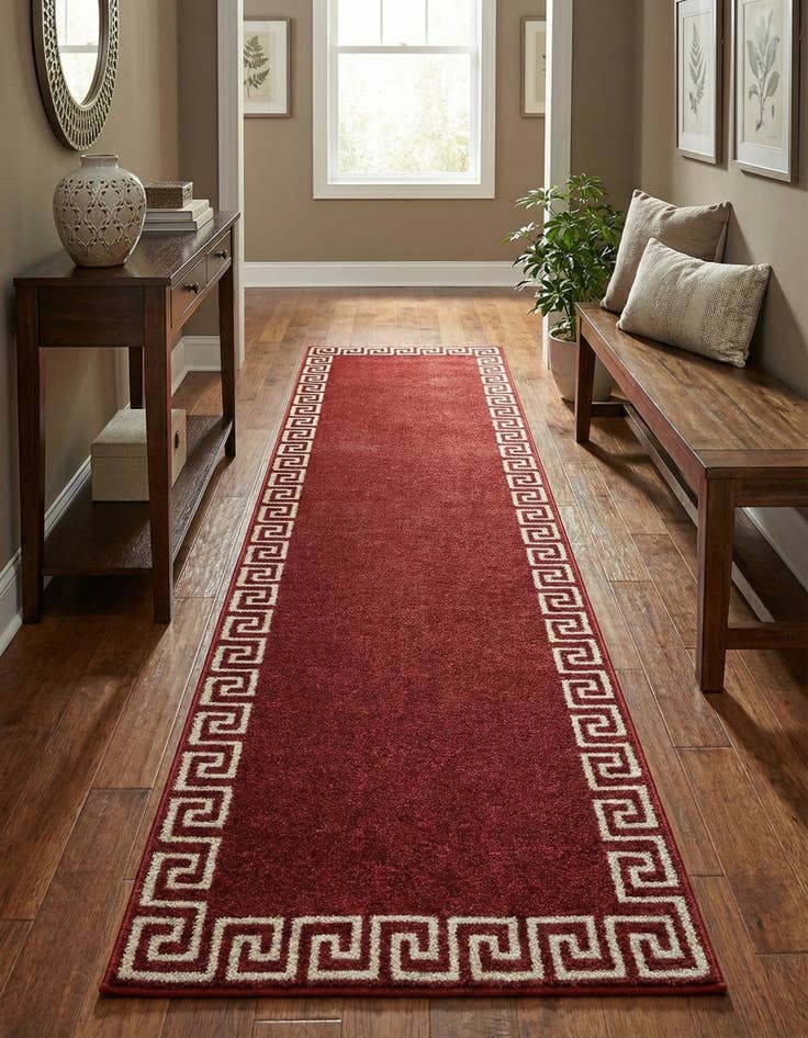 Detail image of 2' 7 x 10' Greek Key Runner Rug